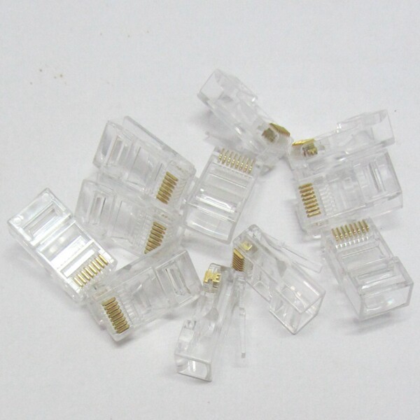 水晶头超五类5网线网络6六类千兆对接头屏蔽RJ45宽带电脑