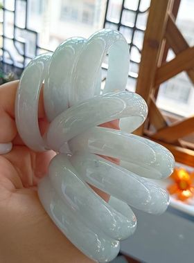 【一物一图】天然翡翠玉石手镯童镯老坑细糯糯冰种水晴水色手镯童