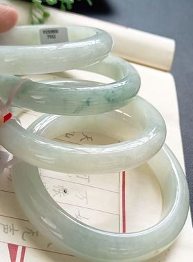 【一物一图】纯天然缅甸翡翠A货手镯细糯种水冰润玉石手镯圈口48-