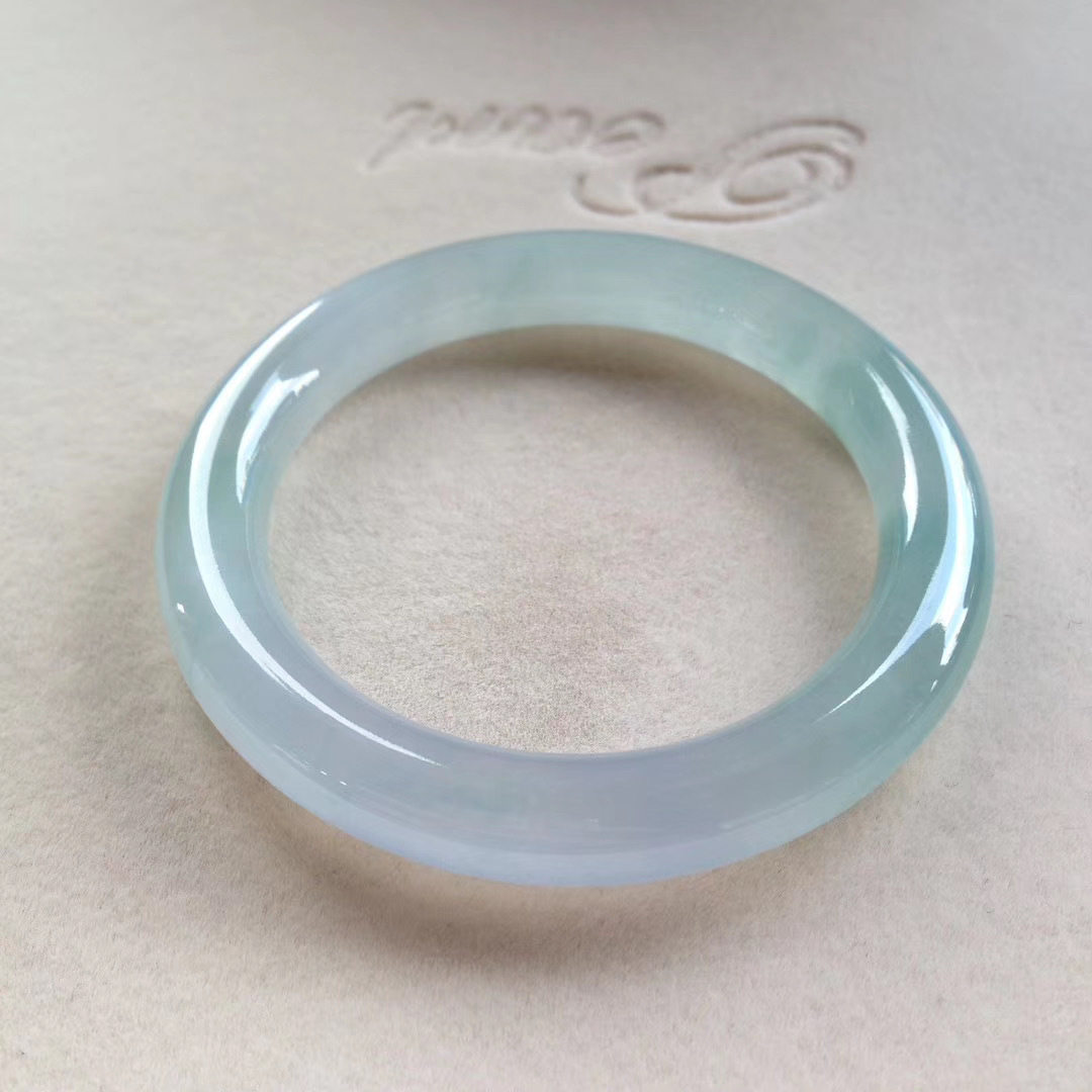 叮当镯翡翠冰种圆条手镯时尚少女玉饰天然缅甸细条玉石手镯贵妃