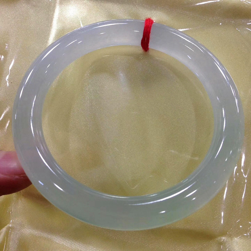 缅甸天然A货翡翠手镯玻璃种紫罗兰飘花正圈贵妃圆条玉镯子带证书