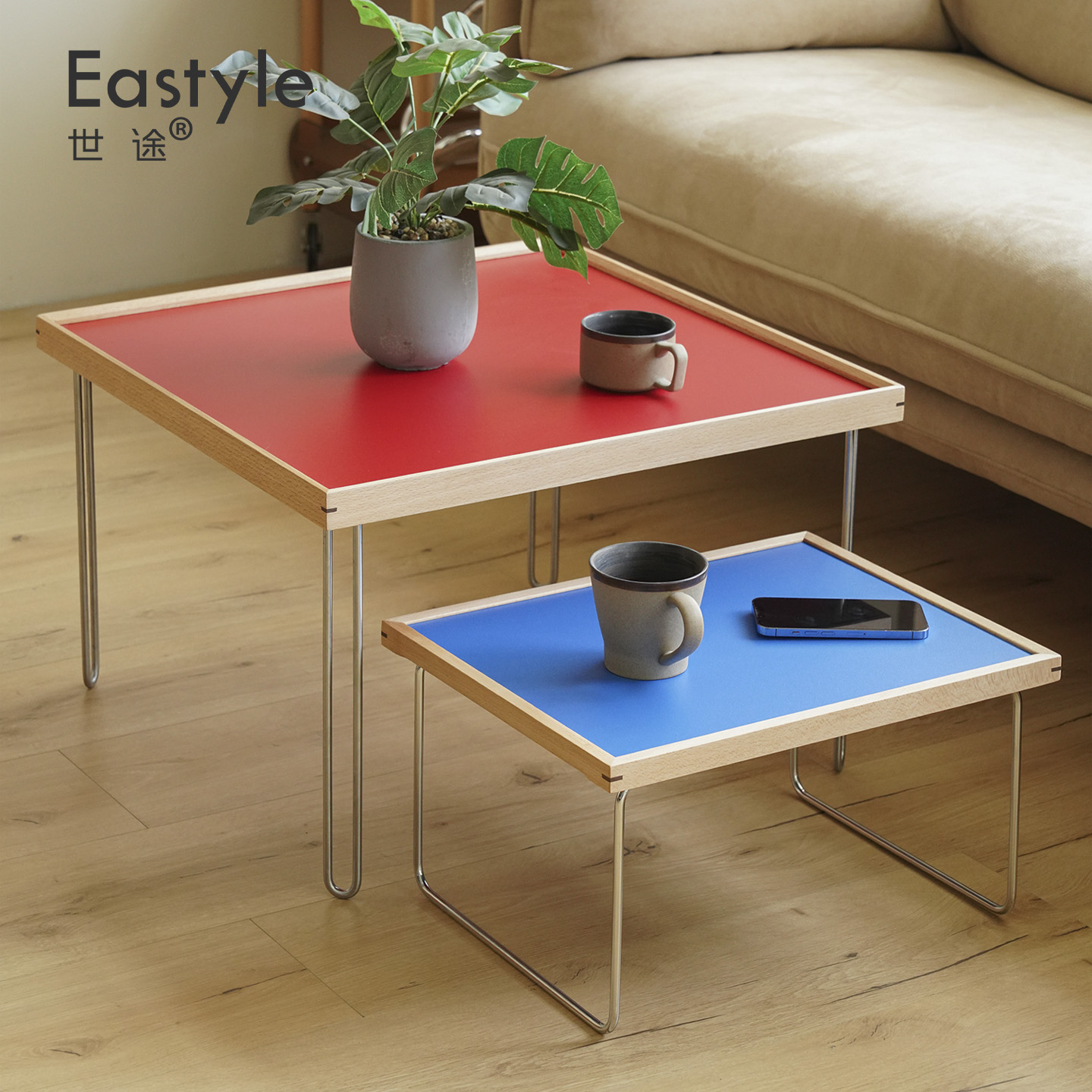 包豪斯中古实木小茶几创意床上桌