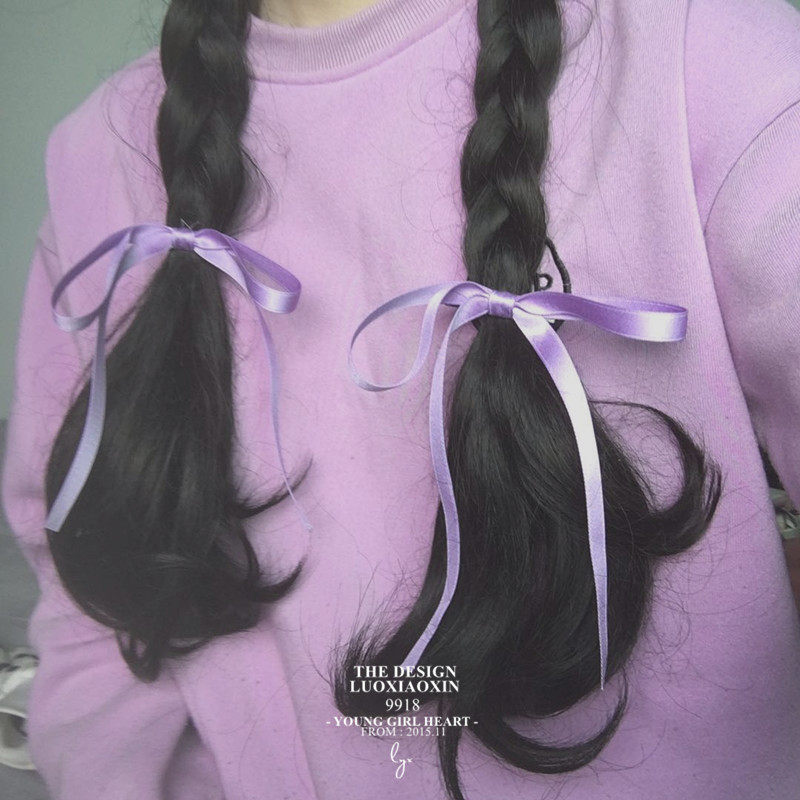 辫子罗小辛色系少女发夹双马尾图片