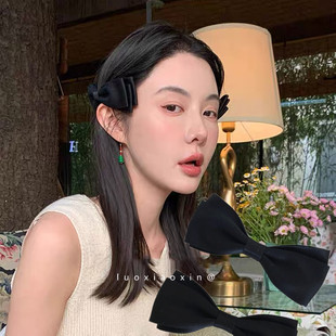 高使用率！简约大气张琦贤mona同款蝴蝶结发饰发夹对夹纯色