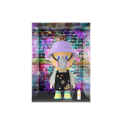 farmerbob BOB涂鸦师 老虎 科学家 300％ 限定大娃 亚克力展示盒