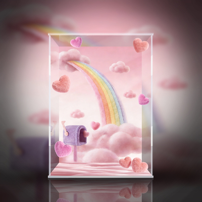 POPMART泡泡玛特 Molly 甜蜜讯息熊 展示盒