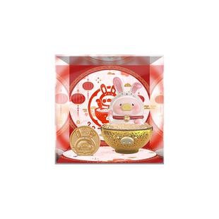 TOYZEROPLUS LULU罐头猪 衣食无忧金饭碗 大娃 潮玩专用展示盒