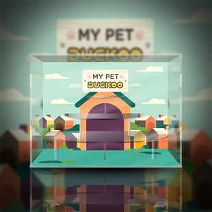 POPMART泡泡玛特 Duckoo 宠物故事系列 潮玩 盲盒专用展示盒