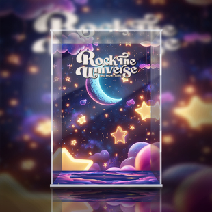 POPMART泡泡玛特 LABUBU Rock the universe 搪胶 潮玩公仔展示盒