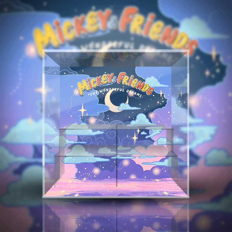 POPMART泡泡玛特 迪士尼 米奇家族摇曳美梦 潮玩 盲盒专用展示盒