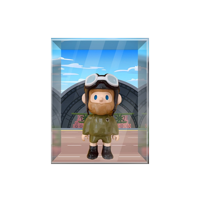 飞行员限定潮玩盲盒防尘收纳大娃