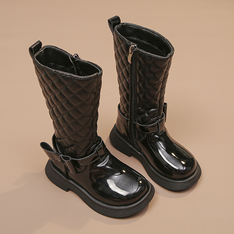 黑色时尚韩版女童公主长靴