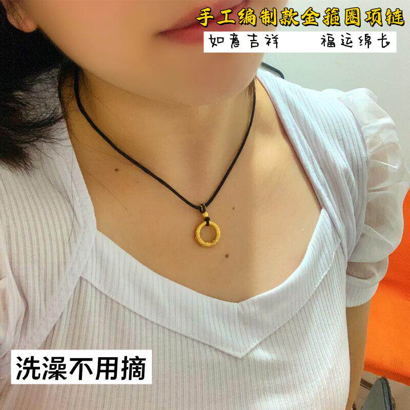 越南沙金女镀金平安扣久不掉色