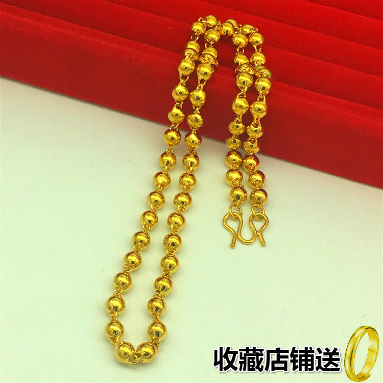 久不褪色佛珠实心加厚仿真黄金