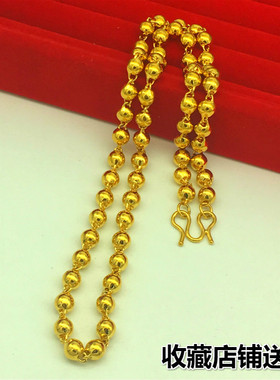 久不褪色佛珠实心加厚仿真黄金