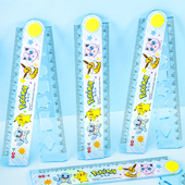 一正宝可梦多功能折叠尺YZ300017卡通可爱创意30cm直尺带波浪线