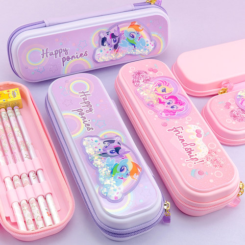 一正小马宝莉流沙布艺PP笔盒卡通