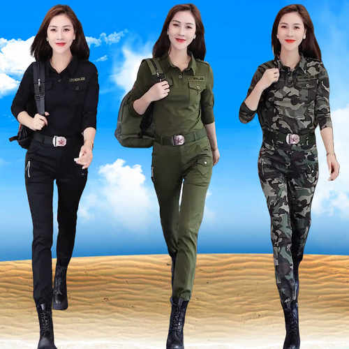 迷彩服长袖t恤女士春秋新款时尚