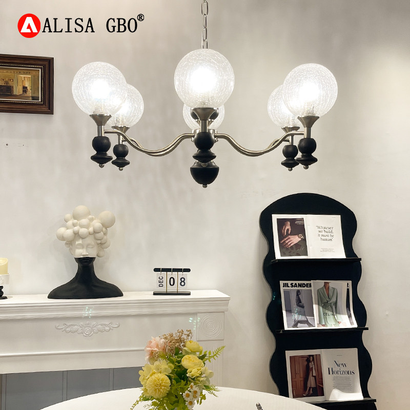 爱丽莎环球赫本冰珠法式中古吊灯