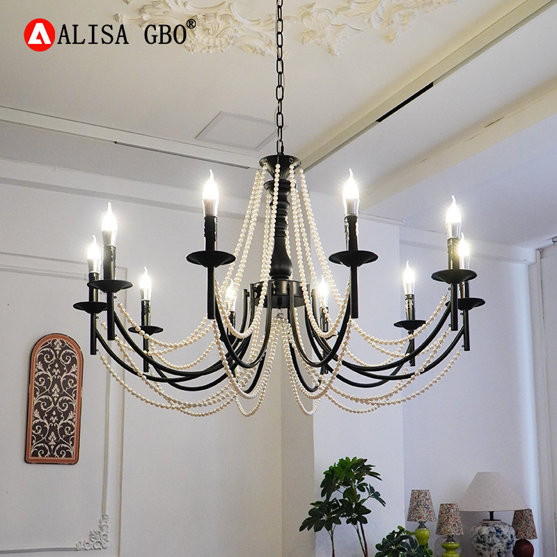 爱丽莎赫本法式复古客厅吊灯中古风珍珠吊灯餐厅美式卧室灯具简约,家装灯饰光源,客厅吊灯,淘宝优惠券,粉丝福利购,淘宝优惠卷