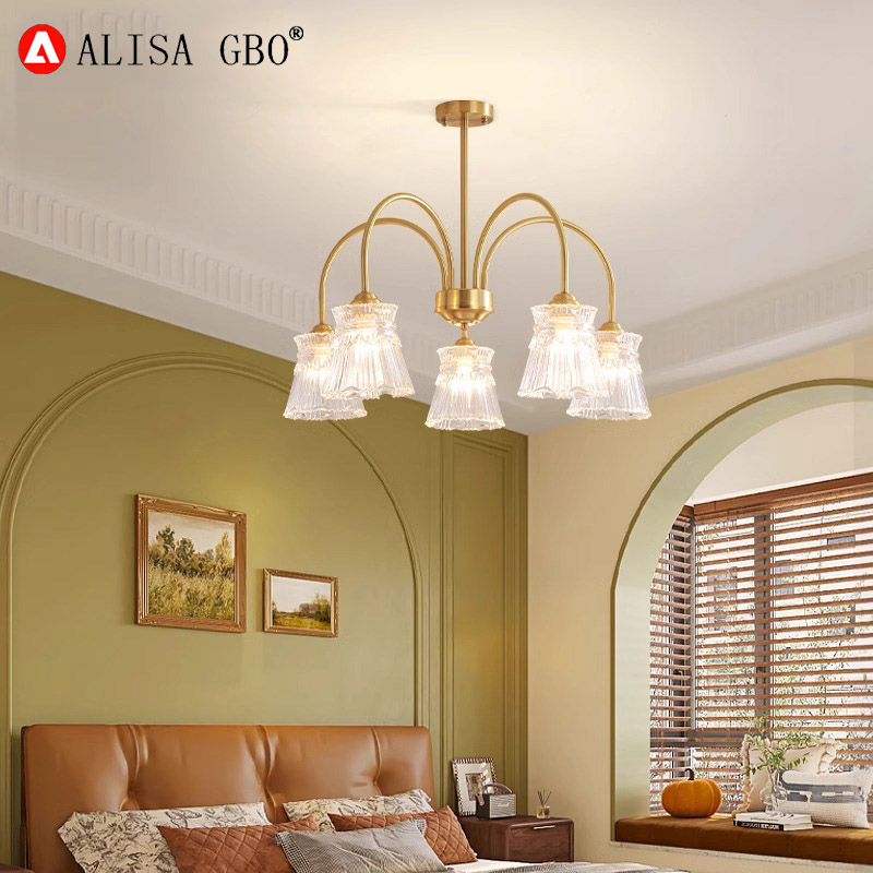 爱丽莎法式轻奢全铜水晶装饰吊灯