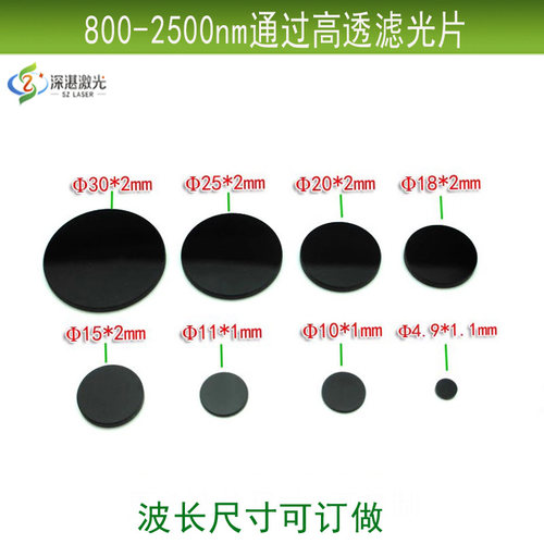 红外滤光片800nm-2500nm黑玻璃滤光片850nm808nm980nm摄像滤镜片 - 封面