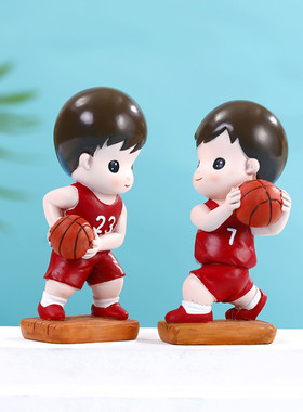 篮球运动员公仔男孩生日蛋糕摆件手工工艺品礼品灯饰装饰桌面摆件
