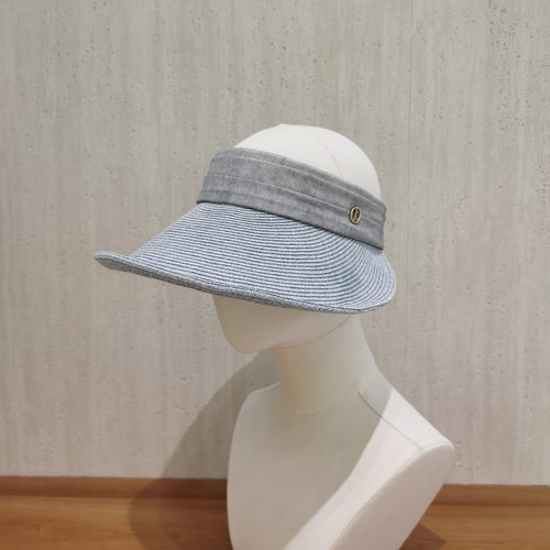 轻奢高级感设计师款蓝色空顶防晒帽女夏季出游户外防UV大檐遮阳帽