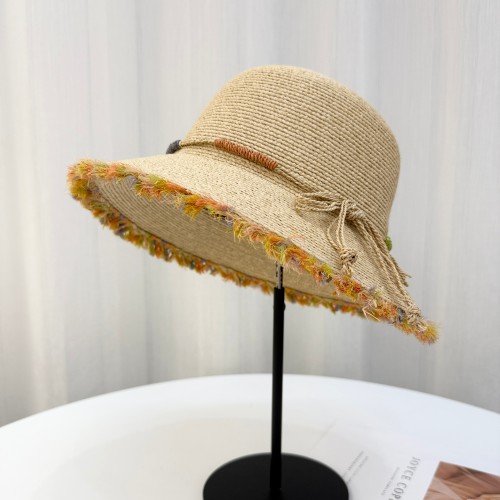 天然拉菲草遮阳帽女2026新款夏季出游防UV太阳帽显脸小渔夫帽草帽