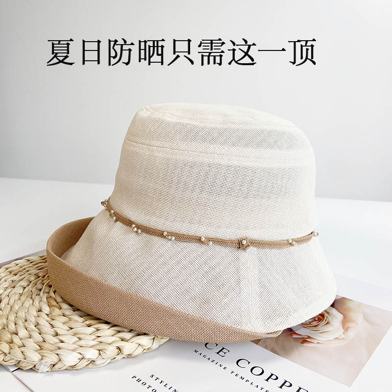 日本和纸帽子女夏天轻薄防晒帽遮阳帽可折叠防紫外线渔夫帽24新款