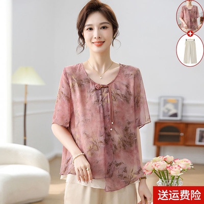 妈妈装夏装国风打底衫百搭女时尚