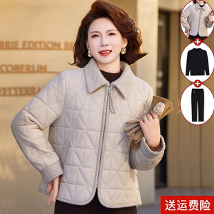 妈妈冬装外套小香风羽绒棉衣2025新款中老年秋冬棉服小个子棉袄女
