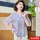 短袖 2026新款 雪纺小衫 上衣休闲套装 40岁50中老年人女夏季 妈妈夏装