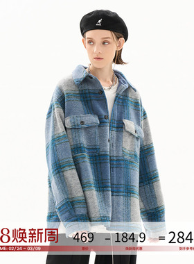 LOSTCTRL「HOMETOWN DIARY」绒面格纹毛呢外套男女冬季复古英伦风