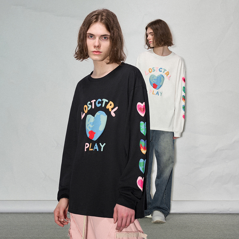 「心地球」束口长袖T恤