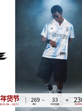 LOSTCTRL原创潮牌印花条纹运动短袖T恤男夏季BLOCKCORE风格球衣