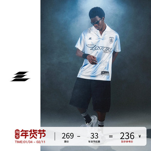 LOSTCTRL原创潮牌印花条纹运动短袖T恤男夏季BLOCKCORE风格球衣