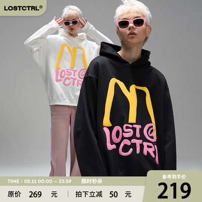 LOSTCTRL发泡印花连帽卫衣