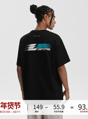 LOSTCTRL潮牌印花短袖T恤男夏季重磅宽松国潮美式半袖休闲体恤衫