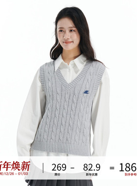 LOSTCTRL原创潮牌针织刺绣logo背心男女春秋新款学院风马甲