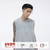 汗衫 LOSTCTRL 复古街头美潮毛边破洞背心男夏季 无袖 REBEL BOY