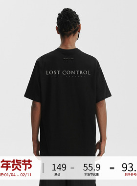 LOSTCTRL潮牌印花短袖T恤男夏季重磅宽松国潮美式简约休闲半袖衫