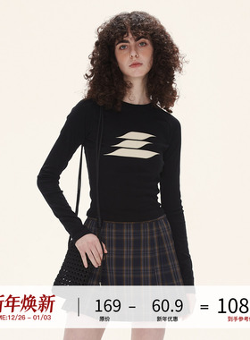 LOSTCTRL美式辣妹风长袖t恤女秋季修身显瘦短款打底衫内搭