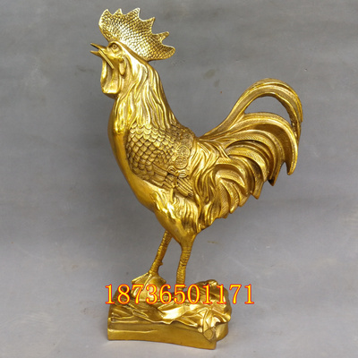 十二生肖公鸡招财摆件风水铜器