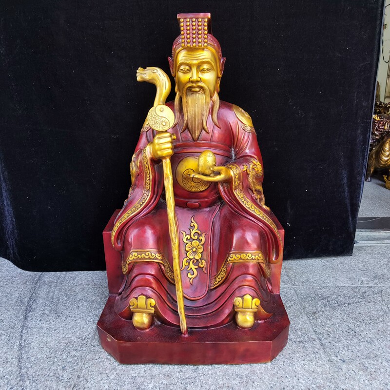 纯铜皇天老祖铜像督天老祖神像无极元祖昊天上帝家用供奉摆件大号