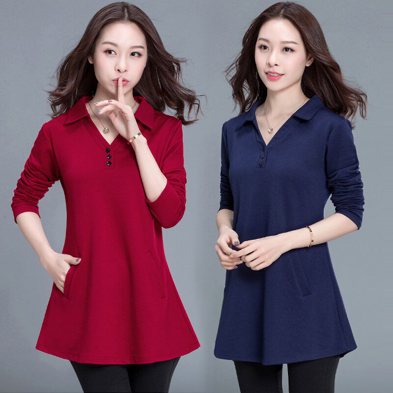 中年妈妈小衫30-40-50岁加肥加大码胖子长袖秋衣女外穿春秋上衣服在类目 女装/女士精品, T恤中 - 来自Buy2taobao.com提供专业的淘宝代购服务