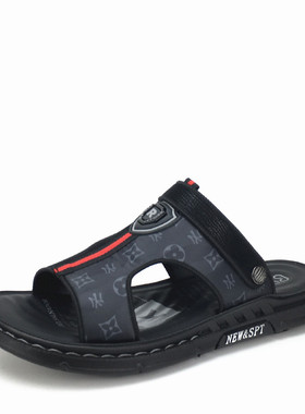 冰洁女鞋2023夏季新款真皮平底沙滩鞋软底两用漏趾凉拖鞋528121潮