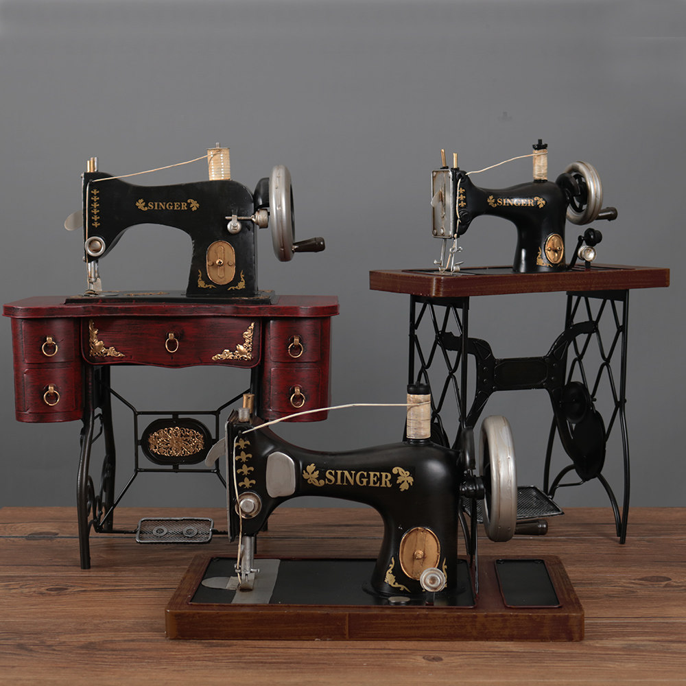 复古老式怀旧缝纫机模型摆件老式摆设物件服装店装饰陈列橱窗道具
