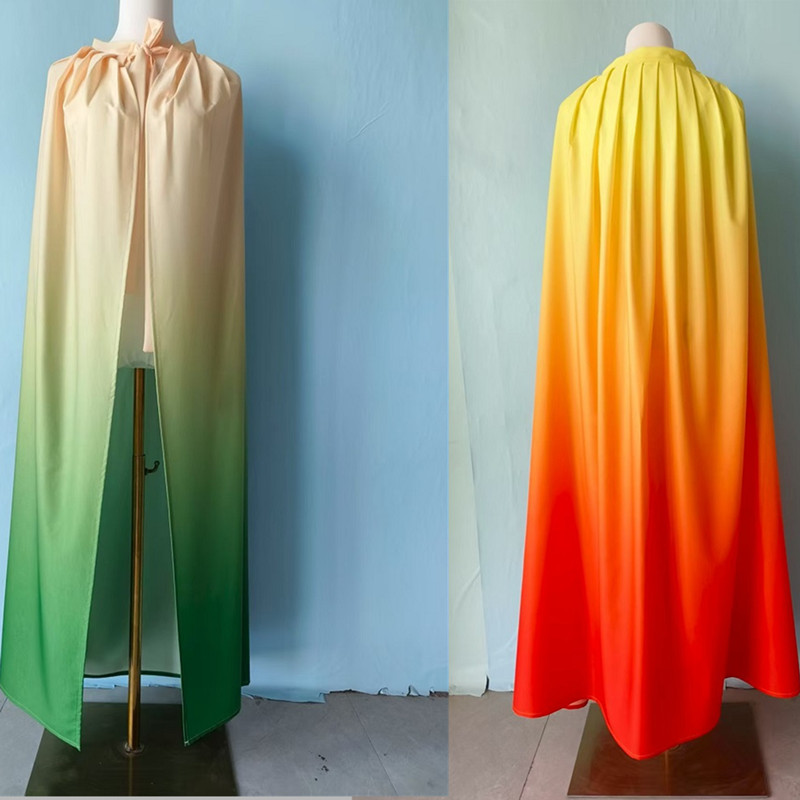 成人古典舞渐变色披风中国风