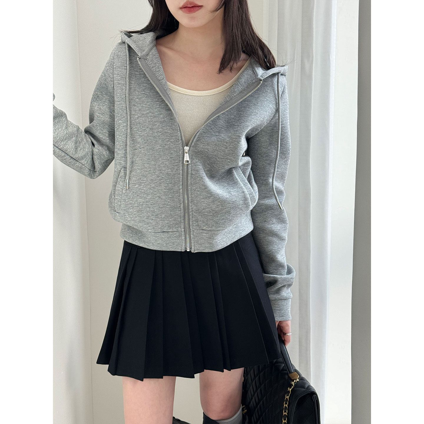 韩系连帽短款拉链运动卫衣女2026早春新款休闲百搭外套,女装/女士精品,短外套,淘宝优惠券,粉丝福利购,淘宝优惠卷